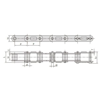 Chaîne agricole en acier de type CA de la série ANSI