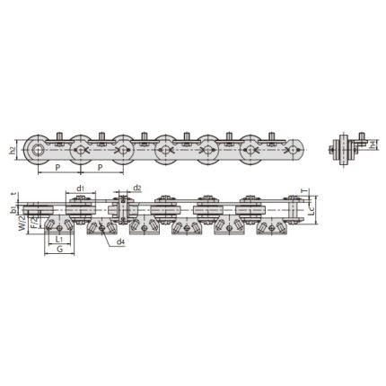 chaîne de convoyeur pour laveuse de bouteilles