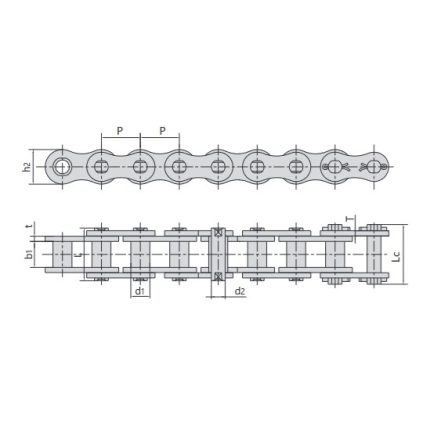 tableau technique des chaînes à douilles