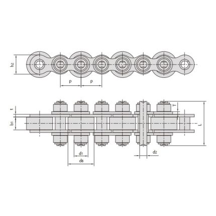 chaînes transporteuses à grands rouleaux