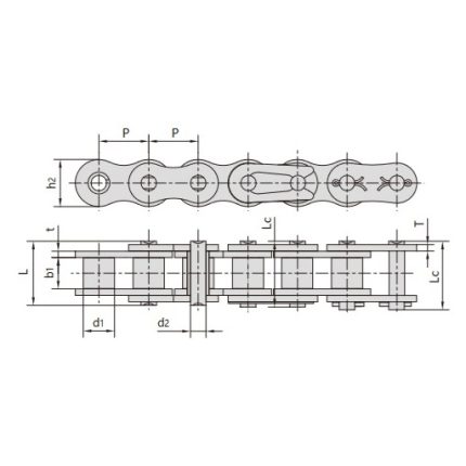 chaîne à rouleaux plaquée dacromet