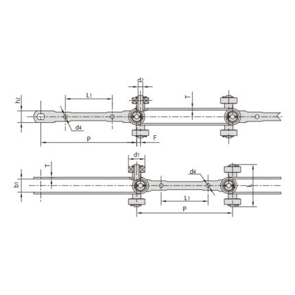 chaîne transporteuse à double charnière
