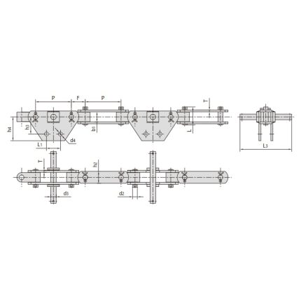 chaîne transporteuse à double articulation