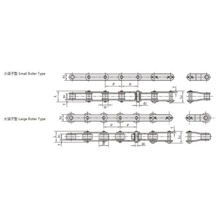 chaîne transporteuse à double pas