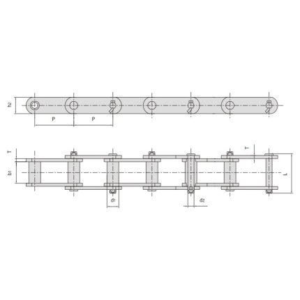chaîne à douilles en acier d'ingénierie
