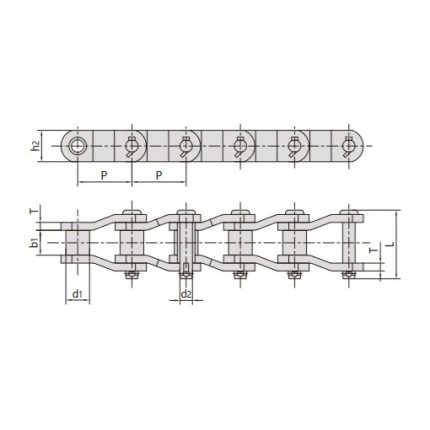 chaîne de transmission à maillons coudés pour service intensif