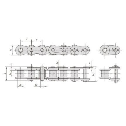 chaînes à rouleaux à pas court à haute résistance et à usage intensif