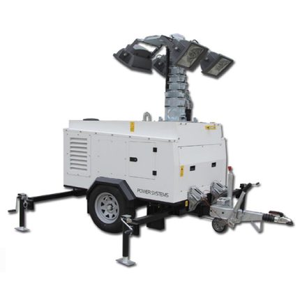 tour d'éclairage à halogénures métalliques diesel mobile à levage hydraulique