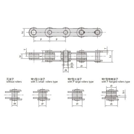 chaîne transporteuse à axes creux métriques de la série mc