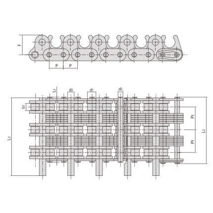 chaîne à rouleaux pour machines textiles