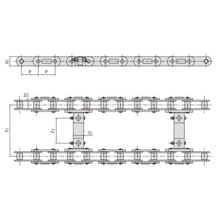 chaîne de transport pour les machines de construction routière