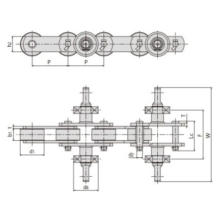 chaîne transporteuse à gants en caoutchouc