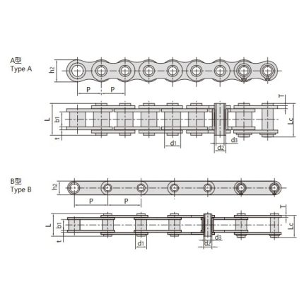 chaîne à goupilles creuses en acier inoxydable